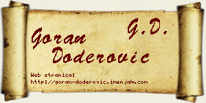Goran Doderović vizit kartica